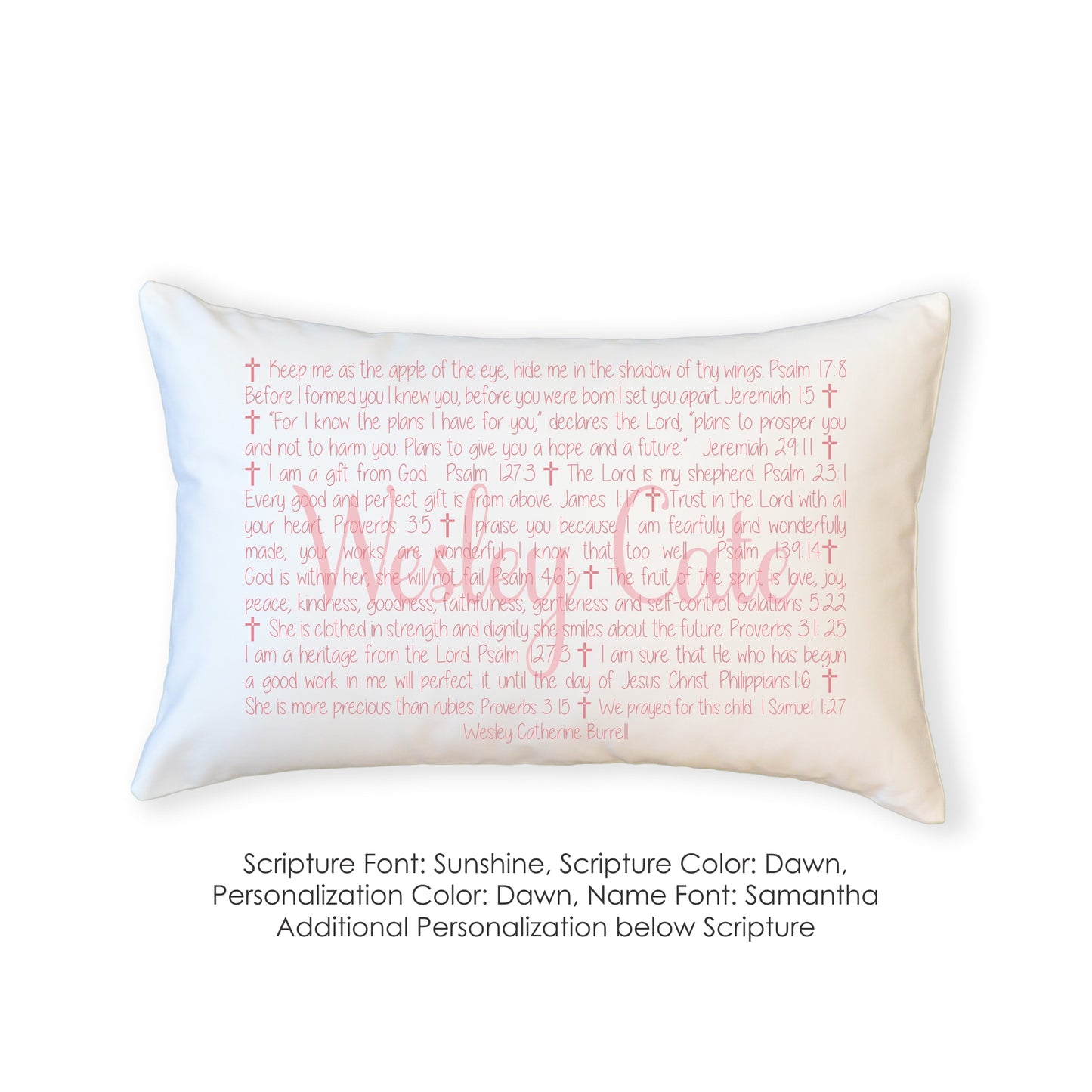 Scripture for Baby Girls (Apple of Thy Eye) - Boudoir Pillow