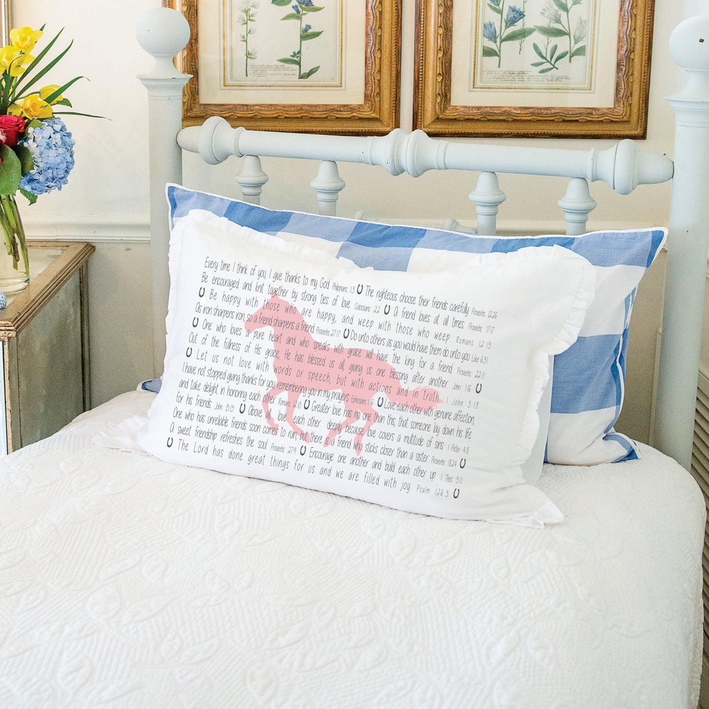 Scripture for Friendship (Horseshoe) - Standard Pillowcase