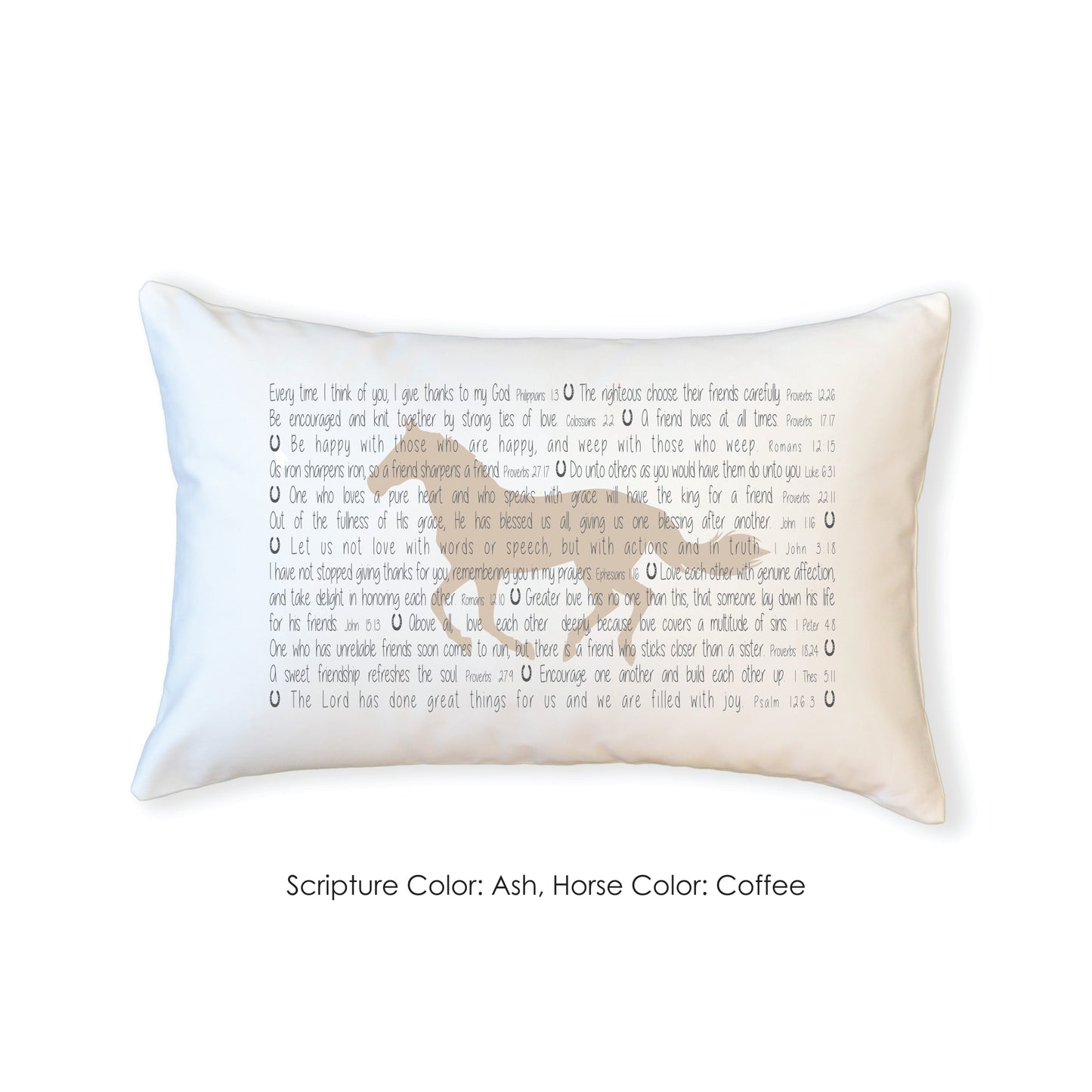 Scripture for Friendship (Horseshoe) - Standard Pillowcase