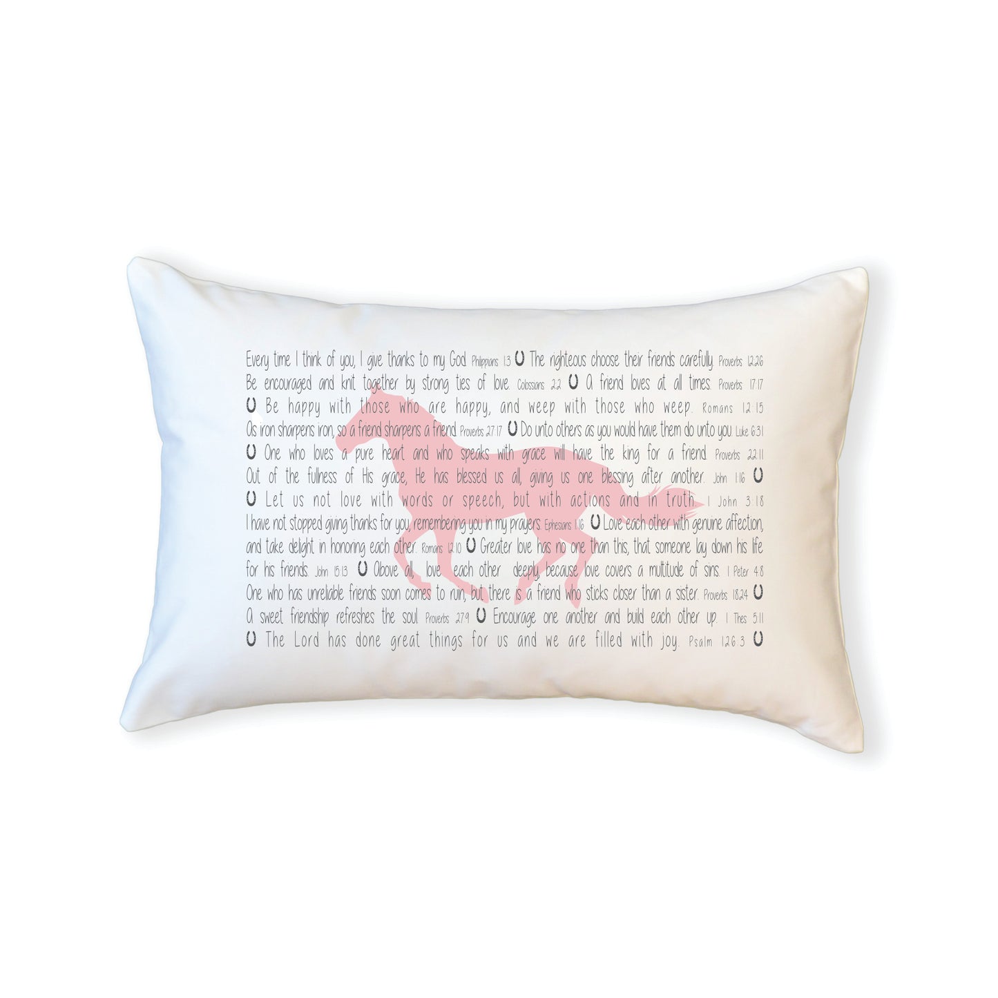 Scripture for Friendship (Horseshoe) - Standard Pillowcase