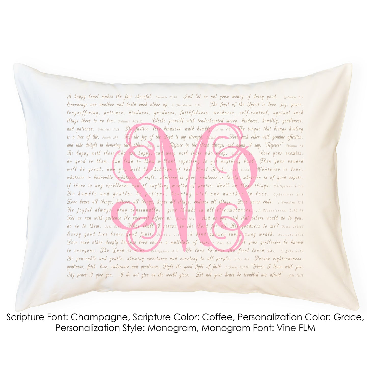 Scripture for the Happy Heart - Standard Pillowcase