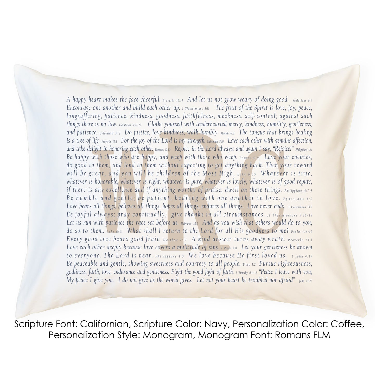 Scripture for the Happy Heart - Standard Pillowcase