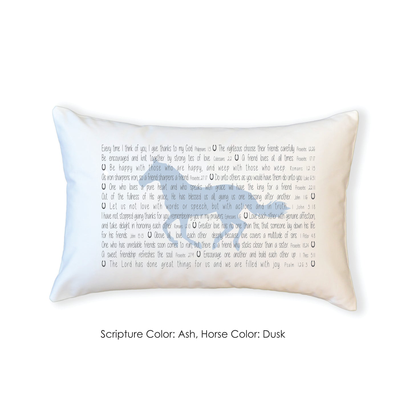 Scripture for Friendship (Horseshoe) - Standard Pillowcase