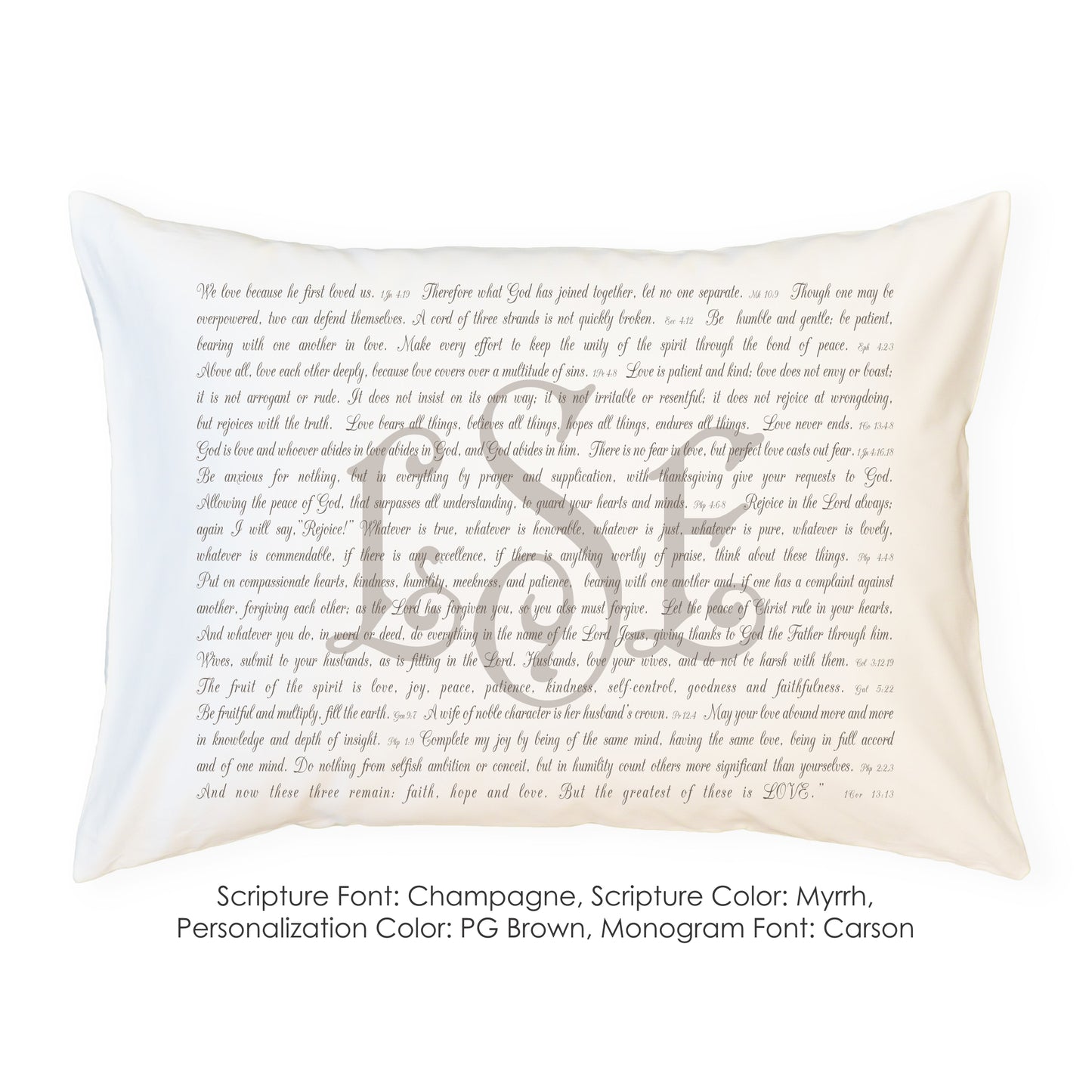 Scripture for Love & Marriage - Standard Pillowcase